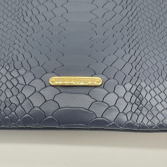 Gigi New York Stella Purse Handbag Blue Leather Python Emboss Clutch Crossbody - Picture 10 of 10